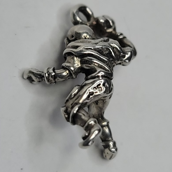 Football Player Sterling Silver Charm Pendant - Picture 2 of 4